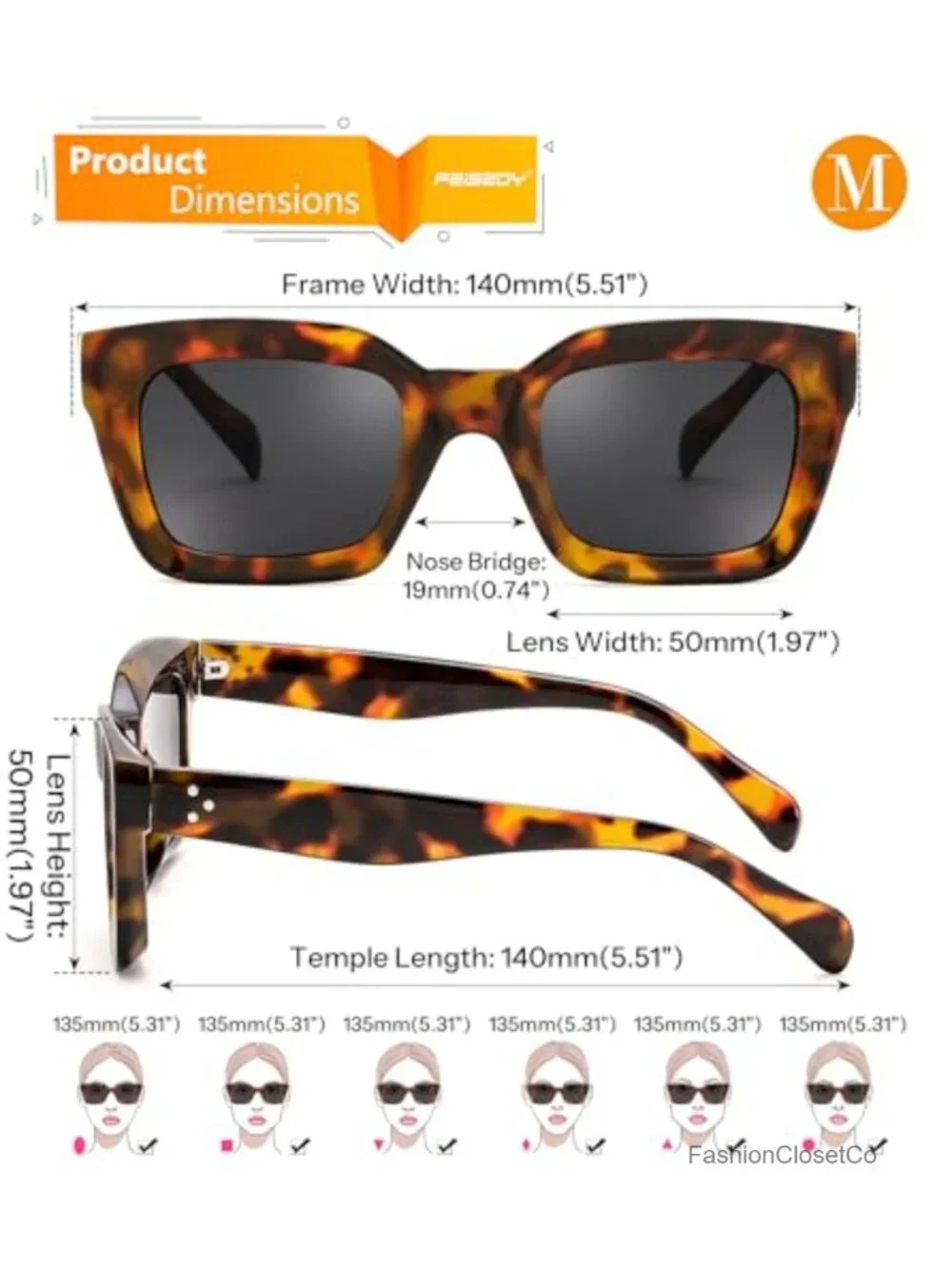 Vintage Square Sunglasses for Women UV400 Protection Classic Chunky Frame